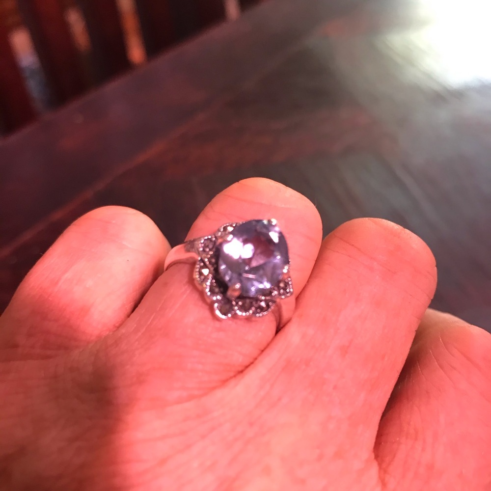 Topaz CZ  ring sterling silver 925
